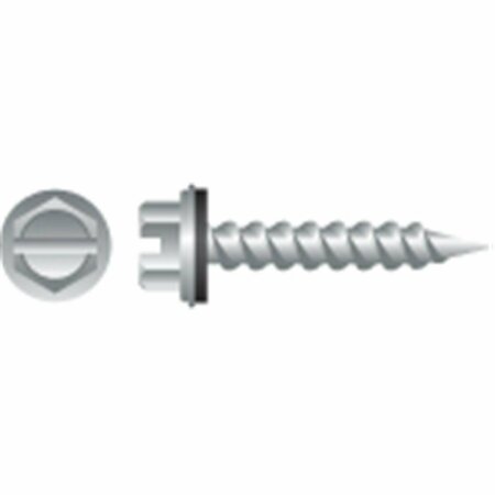 STRONG-POINT 10 x 2 in. Slotted Indented Hex Washer Head Screws Zinc Plated, 2PK NA1032